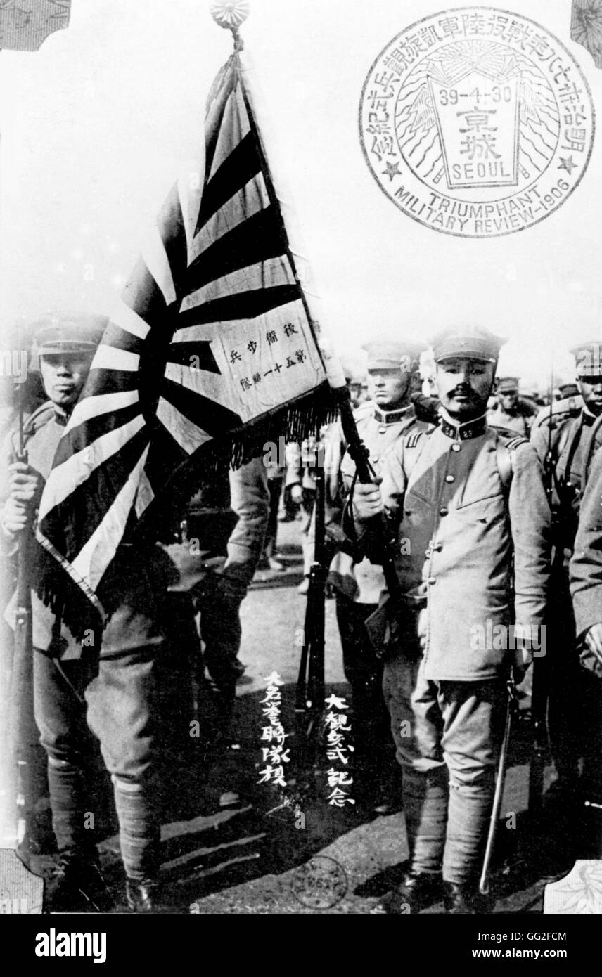 Les soldats japonais - 1905 20e guerre entre le Japon et la Russie Paris, Bibliothèque Nationale Banque D'Images