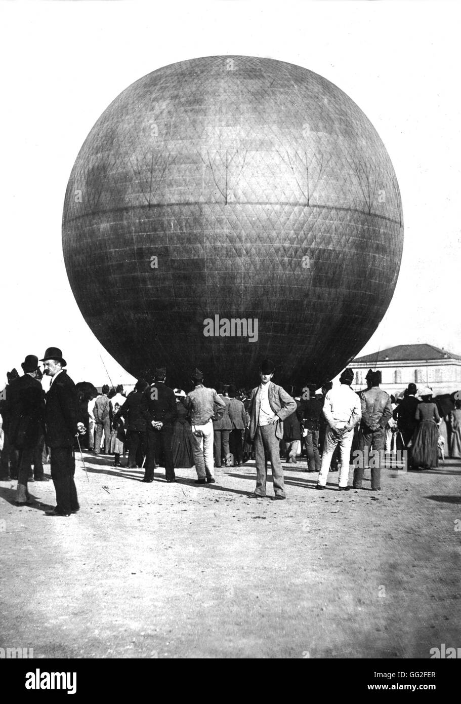 Louis Godard's ballon à air chaud. Photographie par G. Primoli 1890 Italie Banque D'Images