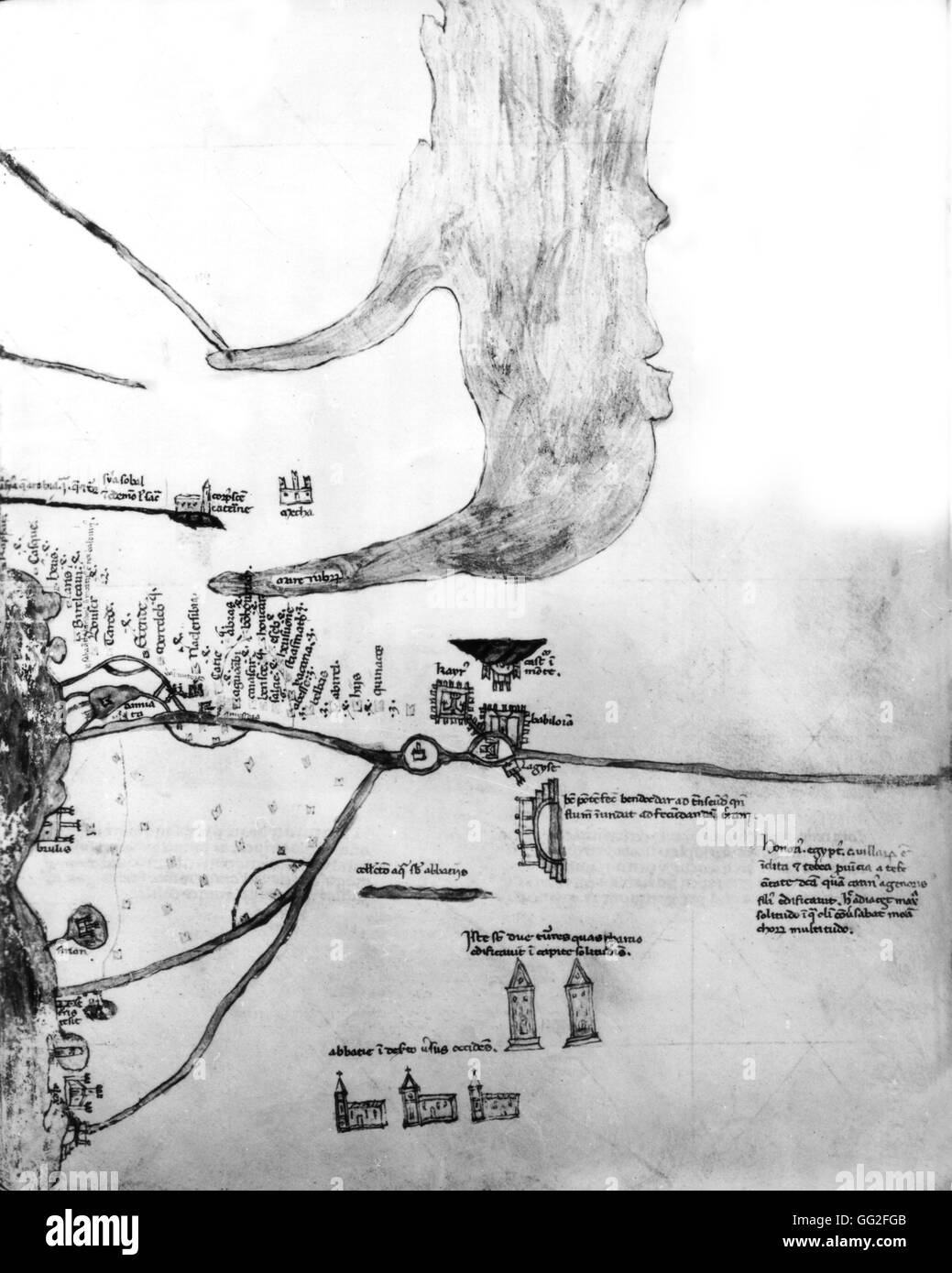 Venise (détail d'une carte) dans 'Livre des croisades" (livre des croisades) 1321 Italie Bodleian Library Banque D'Images