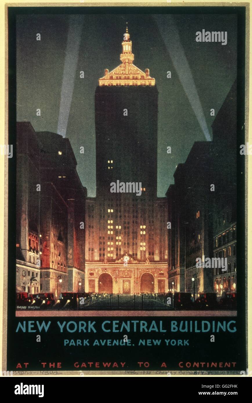 Chesley Bonestell Poster 'New York Central Building. Park Avenue, New York' 1930 Banque D'Images