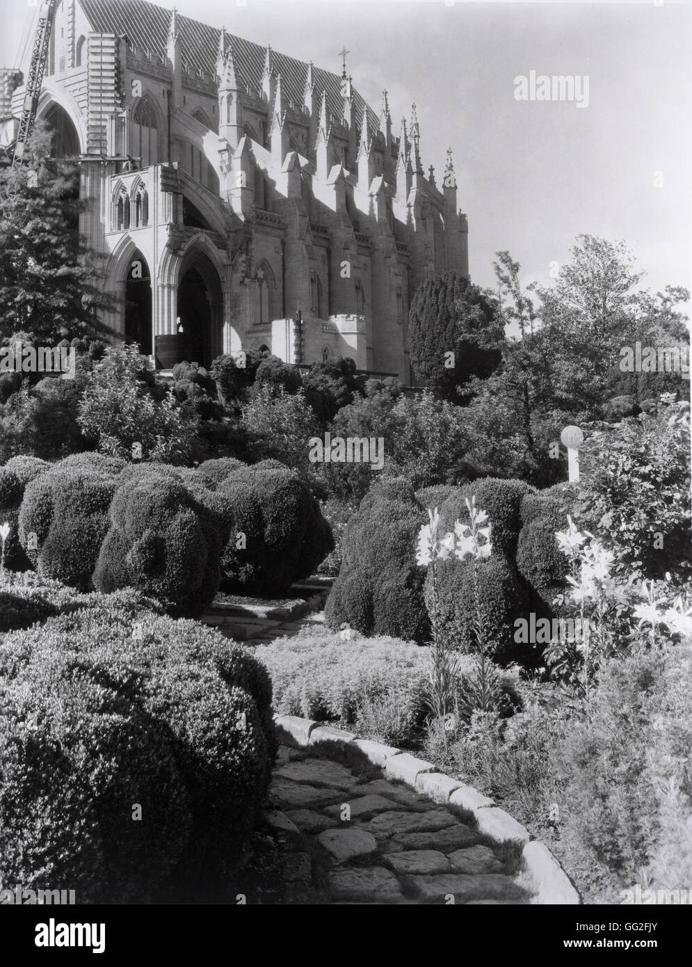 La cathédrale de Washington en construction (il a été terminé en 1990). 1930 Banque D'Images