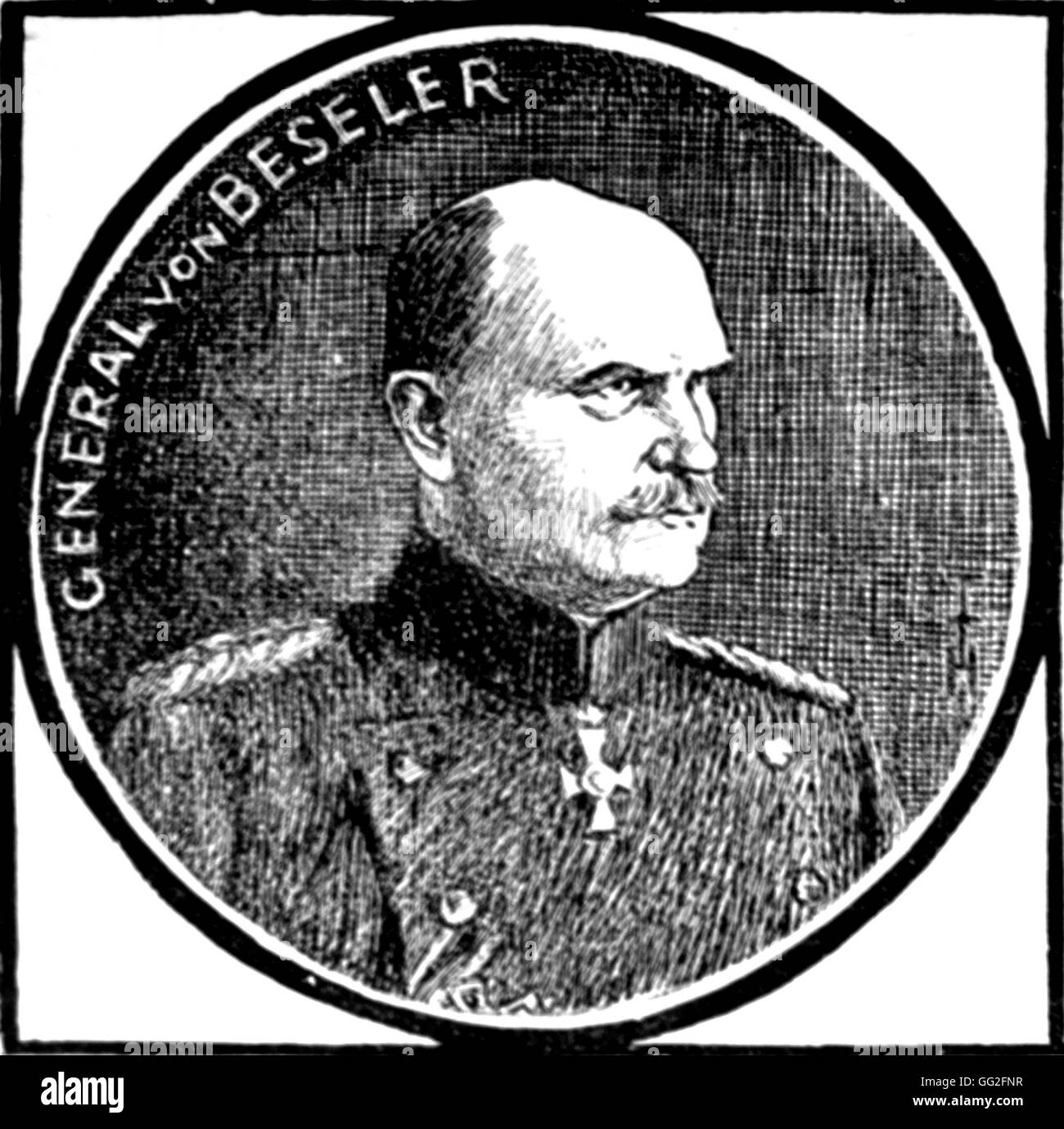 Première Guerre mondiale. Portrait de Hans Hartwig von Beseler (1850-1921), commandant du III Corps de réserve de l'Armée allemande sur le front de l'Est, alors gouverneur général de Pologne entre 1915 et 1918. Banque D'Images