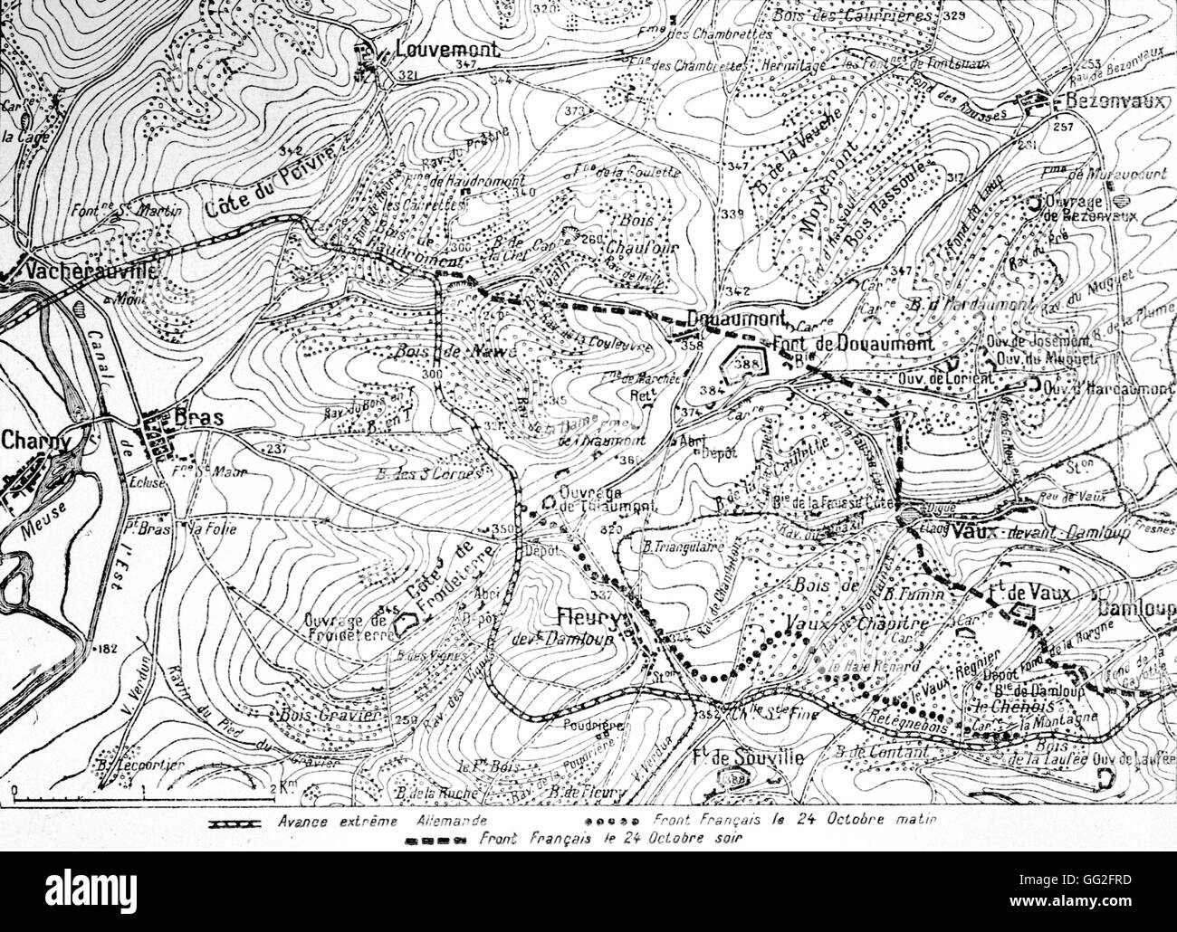 Première Guerre mondiale. Bataille de Verdun 1916. La victoire sur les terres de Douaumont (24 octobre). Banque D'Images