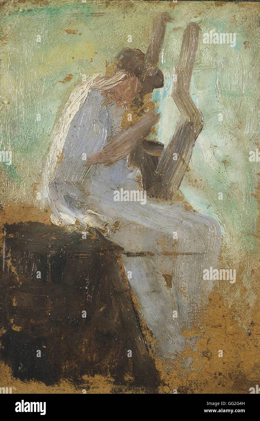 Nikolaos Gyzis école grecque Sappho jouant de la lyre 19e siècle Collection privée Banque D'Images