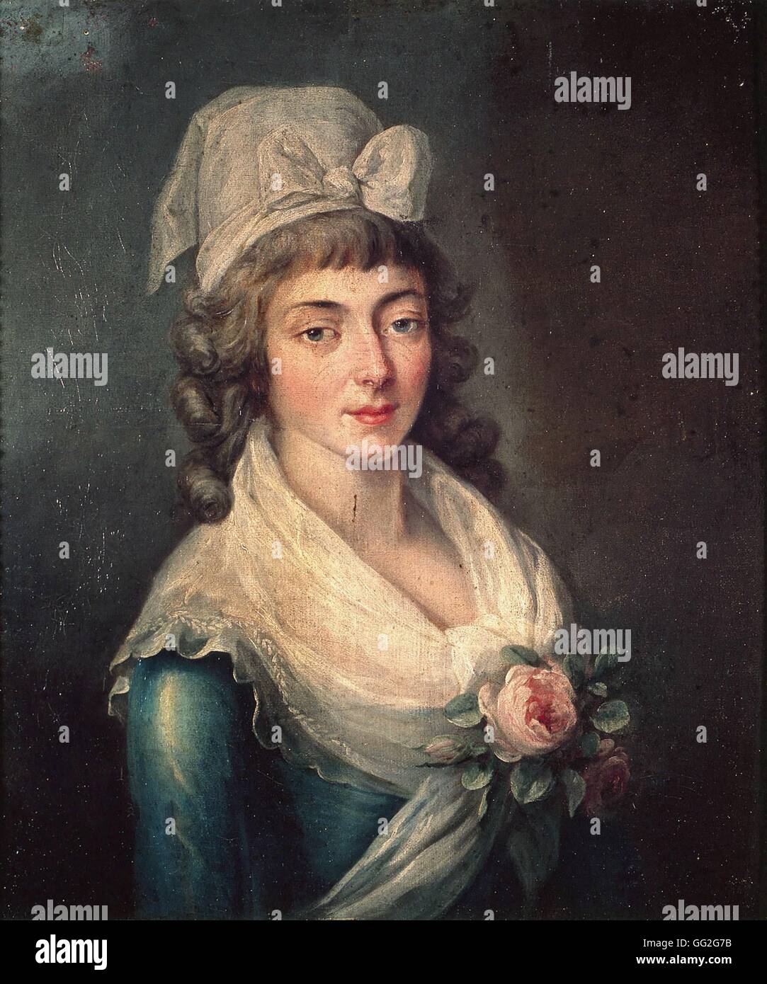 Anonyme Portrait de Manon Roland de la platière connue sous le nom de Madame Roland c.1790 Huile sur toile Versailles, Musée Lambinet Banque D'Images