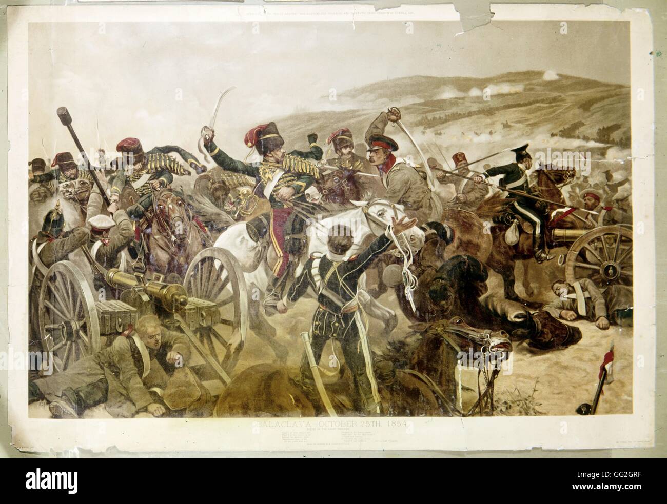 Bataille de Balaklava au cours de la guerre de Crimée. 25 octobre 1854. Collection privée Banque D'Images