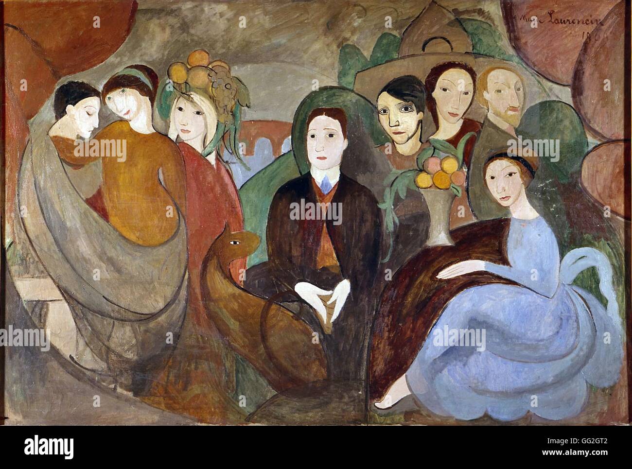 Marie Laurencin école française Réunion à la campagne (Apollinaire et ses amis) 1909 Huile sur toile (130 x 194 cm) Paris, musée Picasso Banque D'Images
