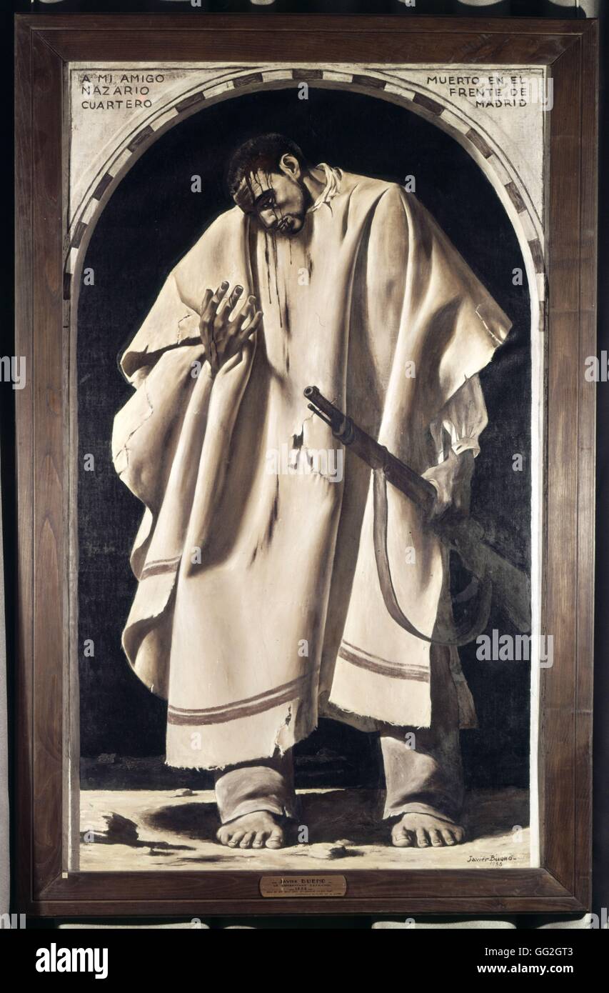 Xavier Bueno Spanish school le soldat espagnol : dédié à la mémoire de son ami, Nazario Cuartero, qui est mort en défendant Madrid du armées fascistes 1938 Huile sur toile (120 x 98 cm) Castres, Musée Goya Banque D'Images