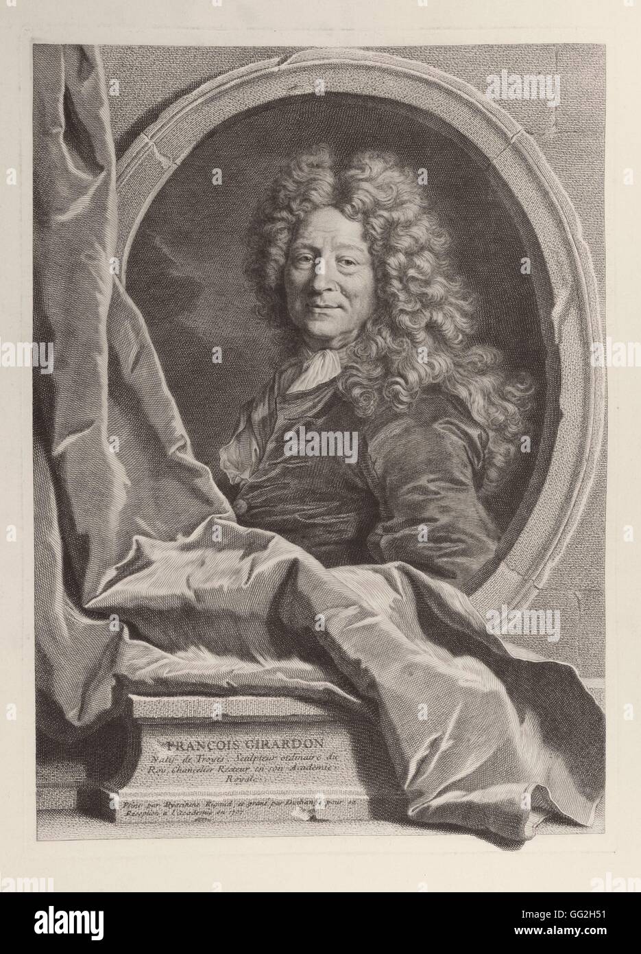 François Girardon, (1628-1715), maître sculpteur français de plantes ornementales des statues et des monuments. Banque D'Images