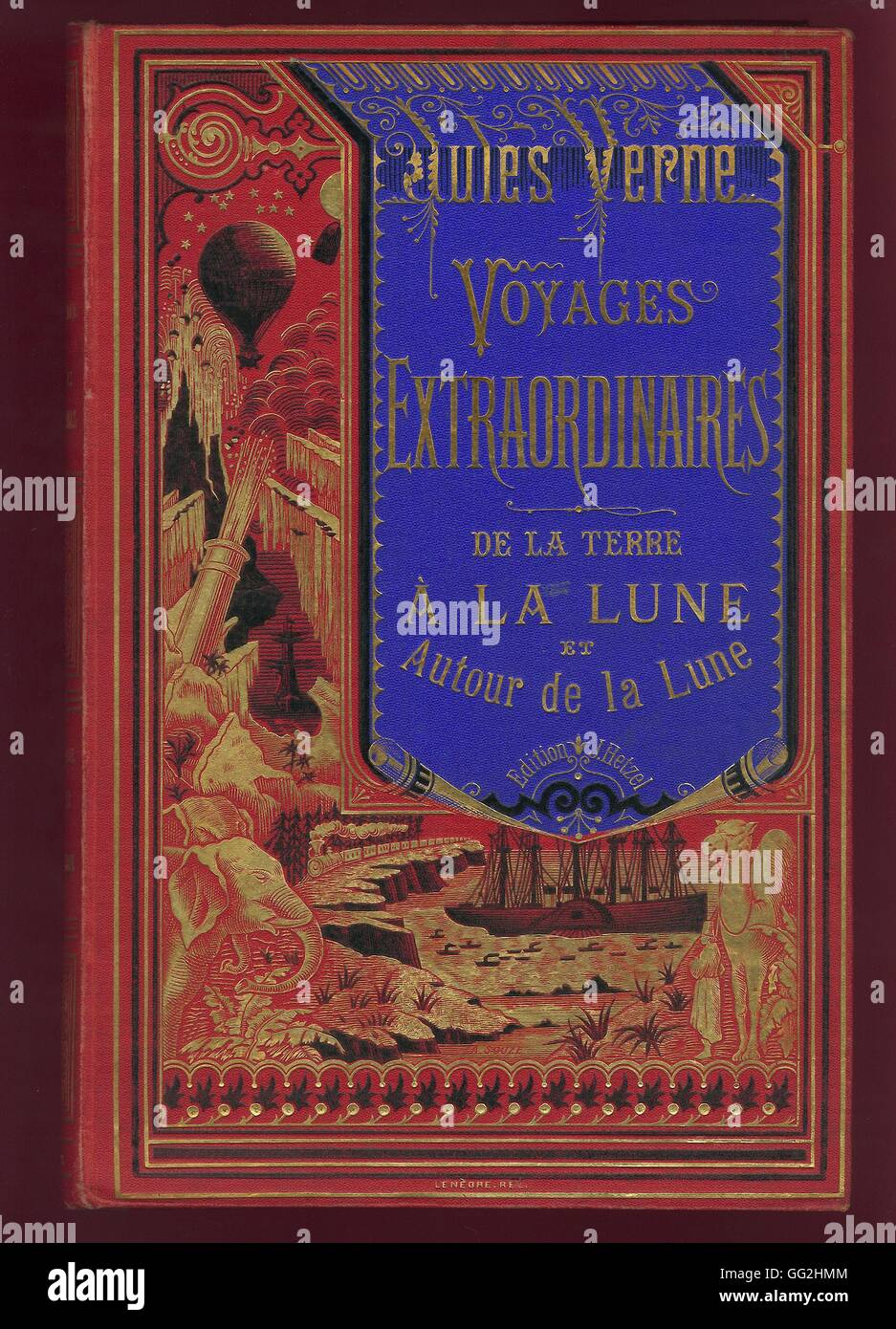 Autour De La Lune - Jules Verne - édition Hetzel 2010, Relié, Excellent état