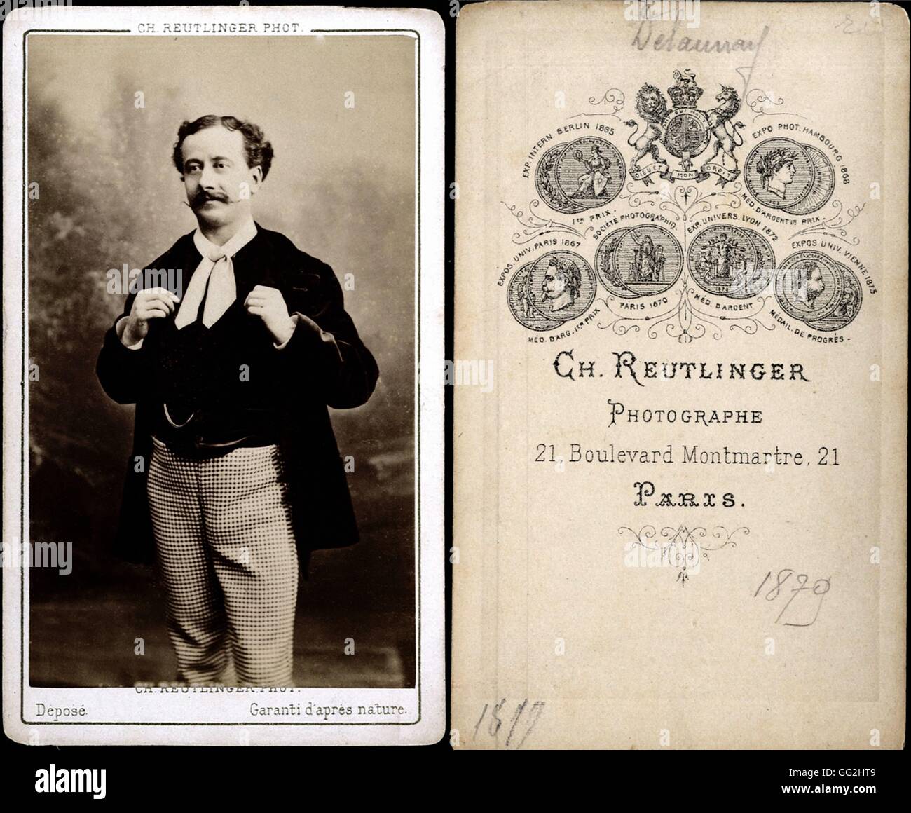 Jules-Élie Delaunay (1828-1891), peintre français Photo de Charles Reutlinger 1879. Carte de visite Taille : Banque D'Images