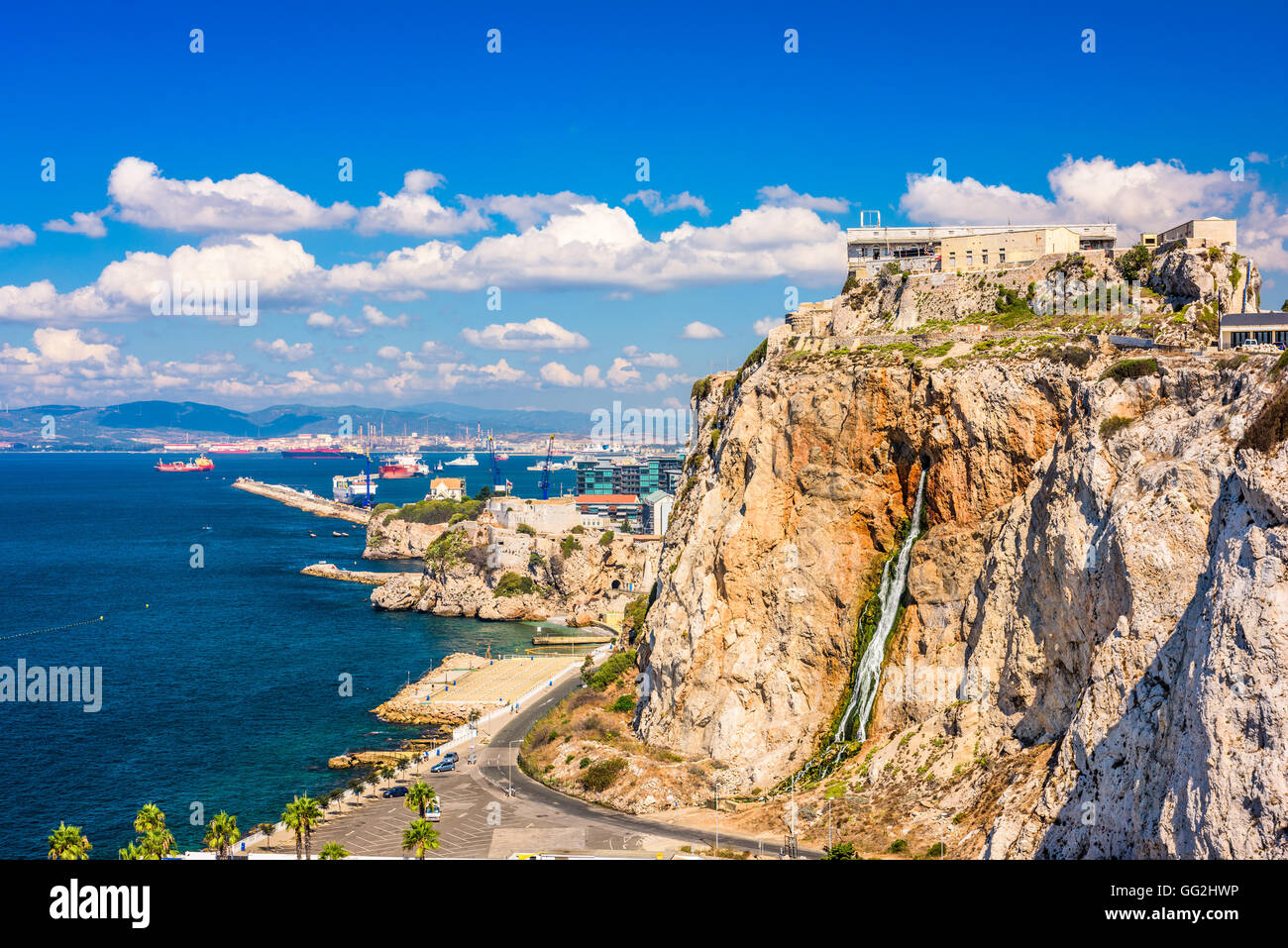 Rocher de Gibraltar scène littoral. Banque D'Images
