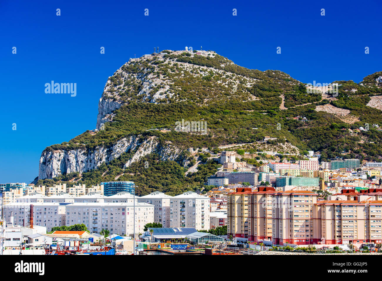 Le rocher de Gibraltar, territoire britannique d'outre-mer. Banque D'Images
