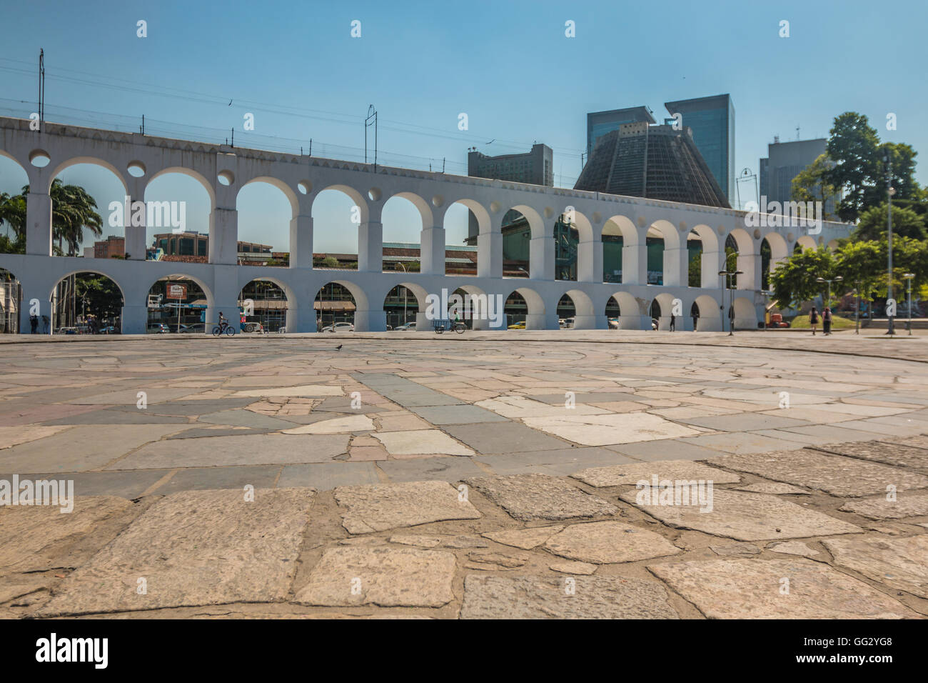 L'Aqueduc de Carioca à Rio de Janeiro Brésil Banque D'Images