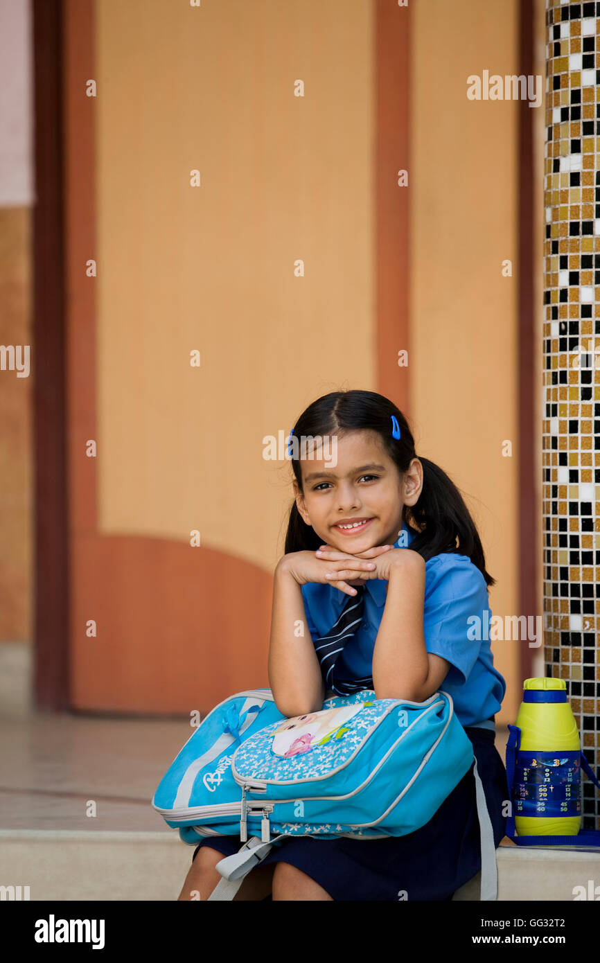 Portrait d'une fille de l'école Banque D'Images