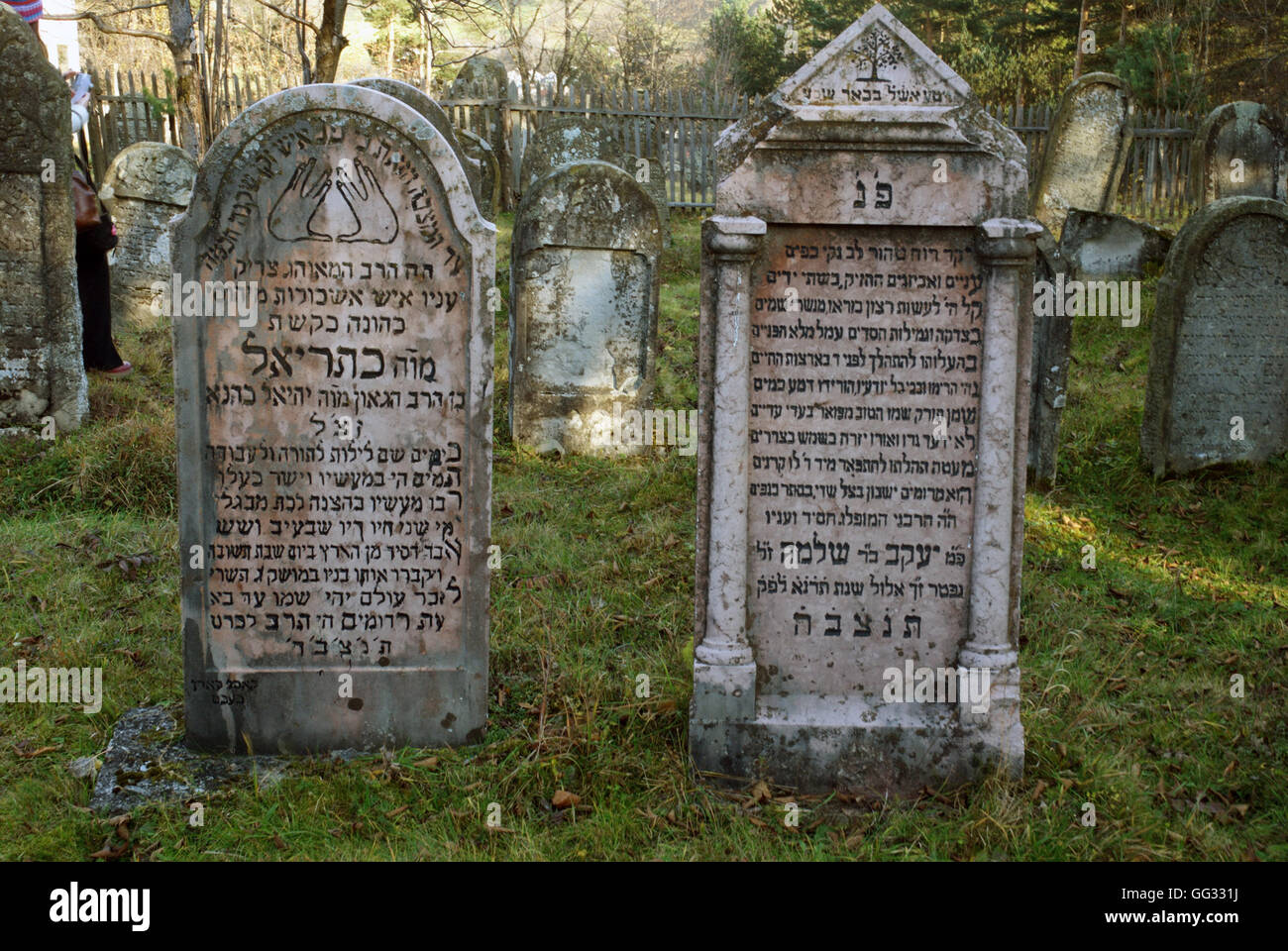 5512---Suceava, Roumanie. Décoré de l'ancien cimetière de tombstone, 18 et 19 C. datant Banque D'Images