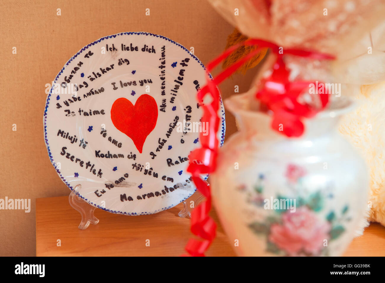 Je vous aime la plaque dans différentes langues Banque D'Images