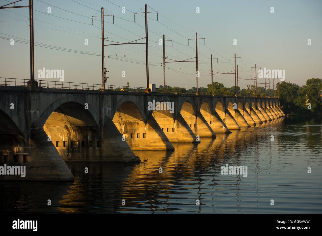 Cumberland Valley railroad bridge Harrisburg PA Banque D'Images