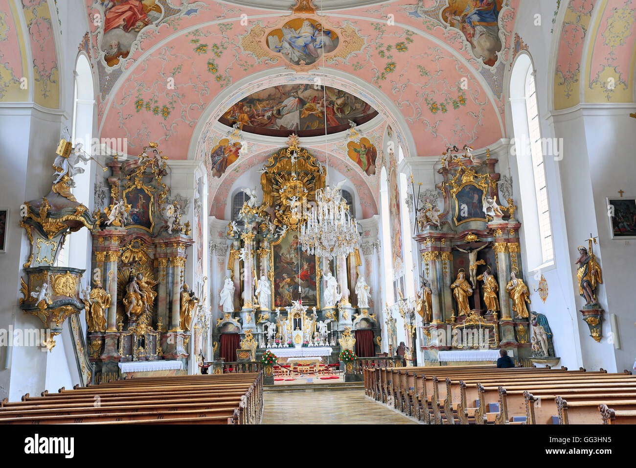 L'église St Pierre St Paul. Joseph Schmuzer a dirigé la construction de l'église en Bavière, Allemagne. Banque D'Images