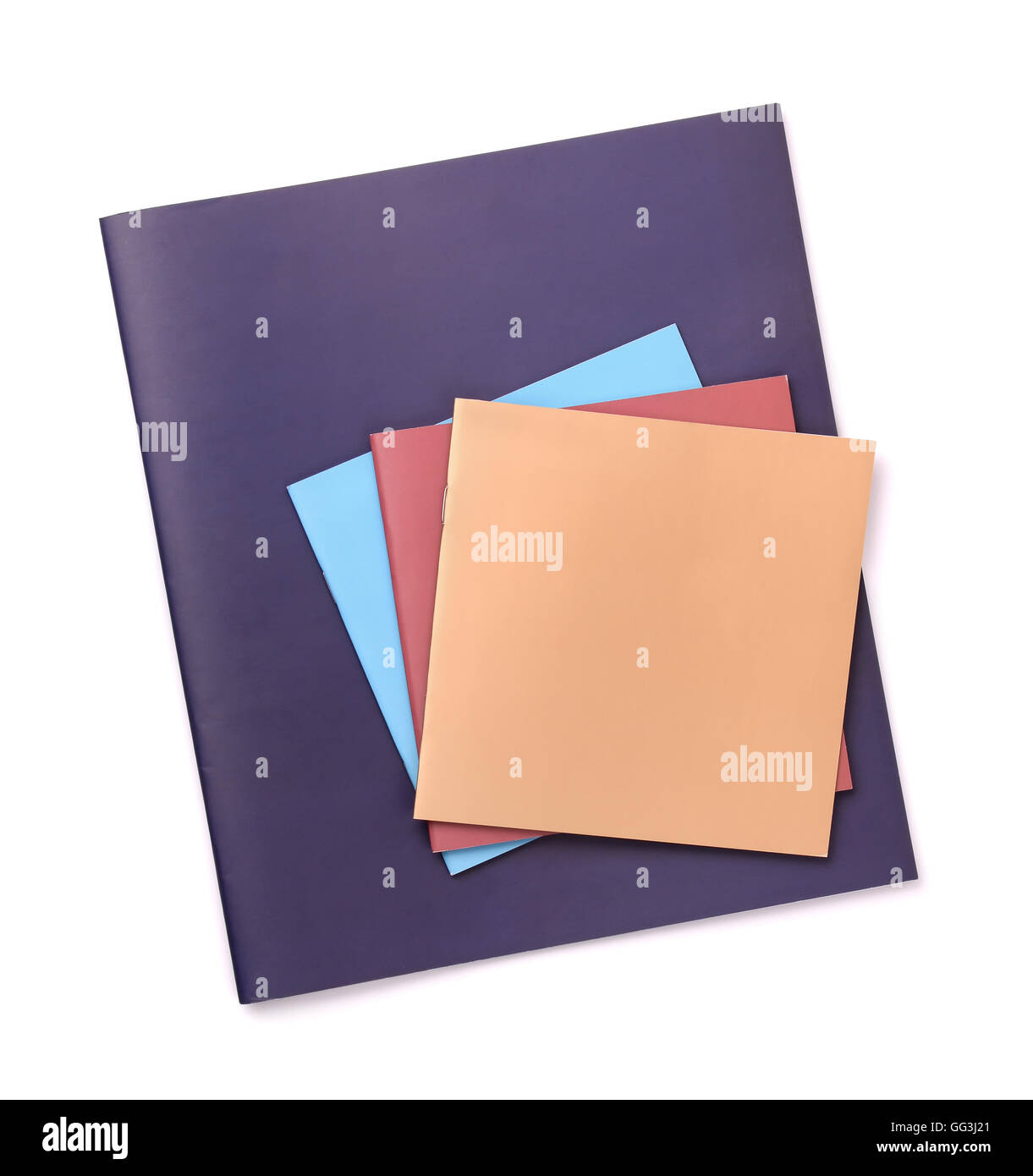 Groupe de vide couleur brochures isolated on white Banque D'Images