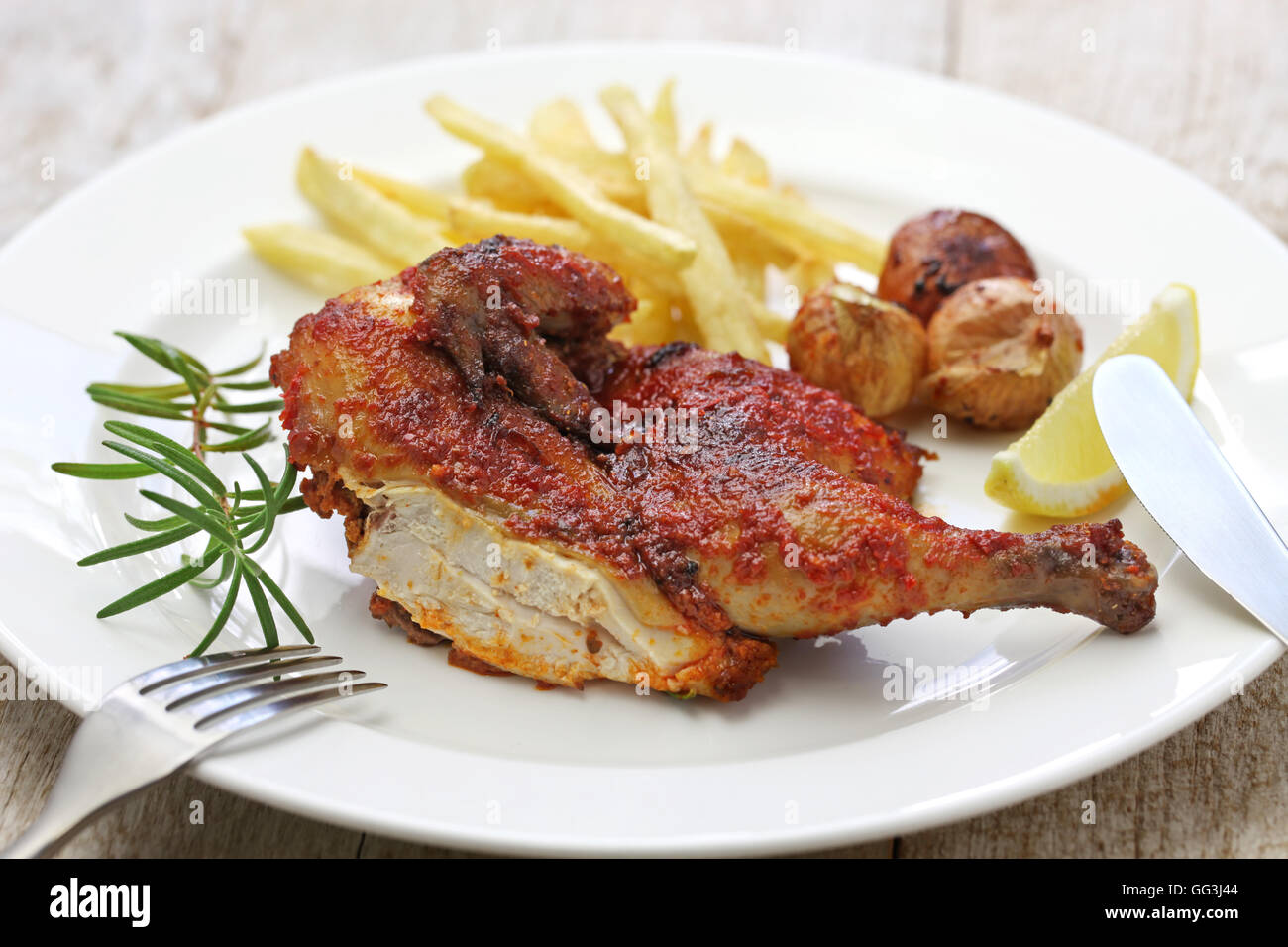 Piri Piri, poulet épicé cuisine portugaise Banque D'Images