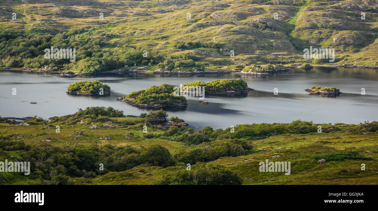 Vue panoramique le long de l'Anneau du Kerry, Irlande Banque D'Images