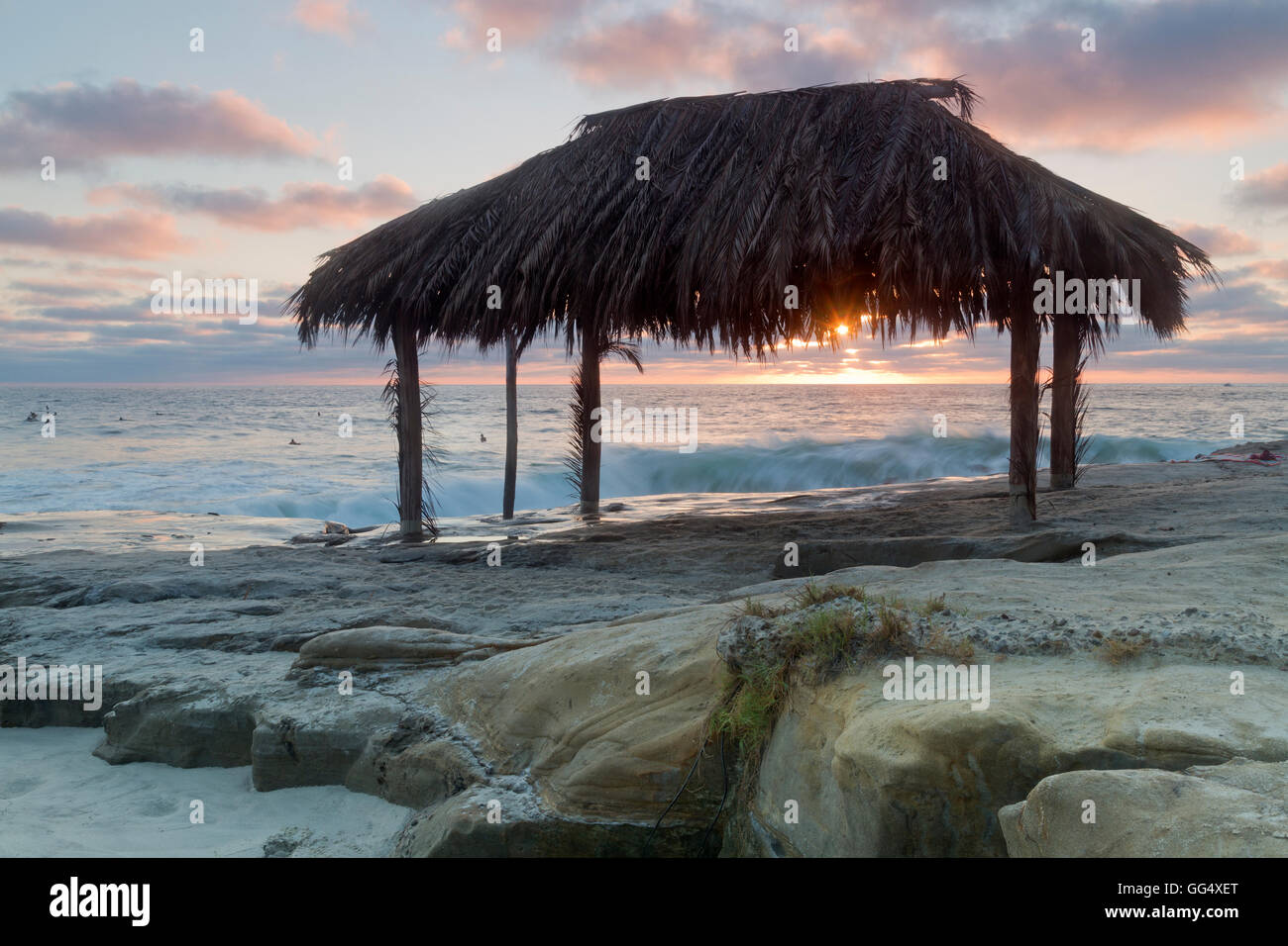 Surf Shack à Windnsea Beach, La Jolla, Californie Banque D'Images