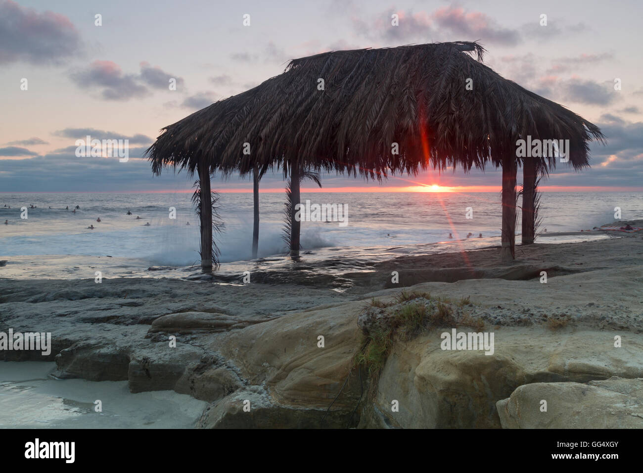 Surf Shack à Windnsea Beach, La Jolla, Californie Banque D'Images