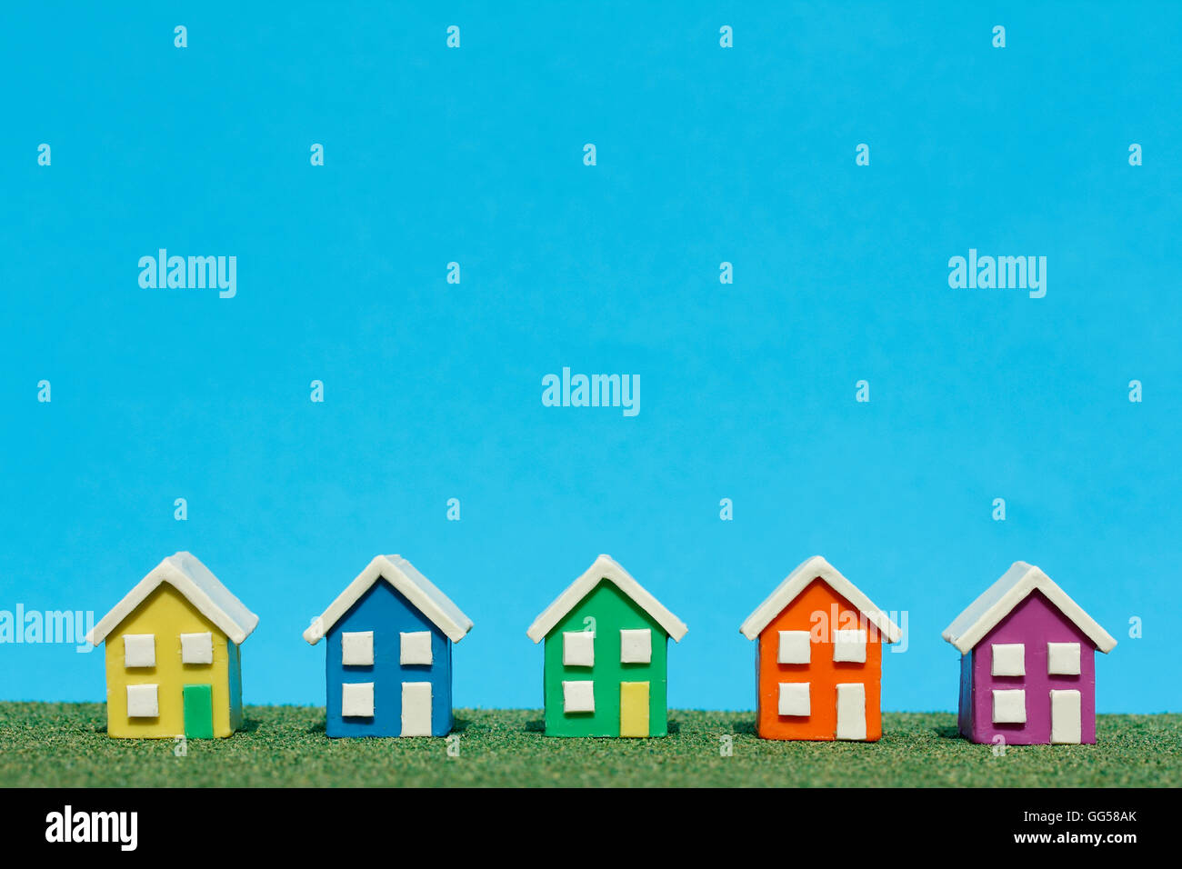 La pâte à modeler maisons modèles. Banque D'Images