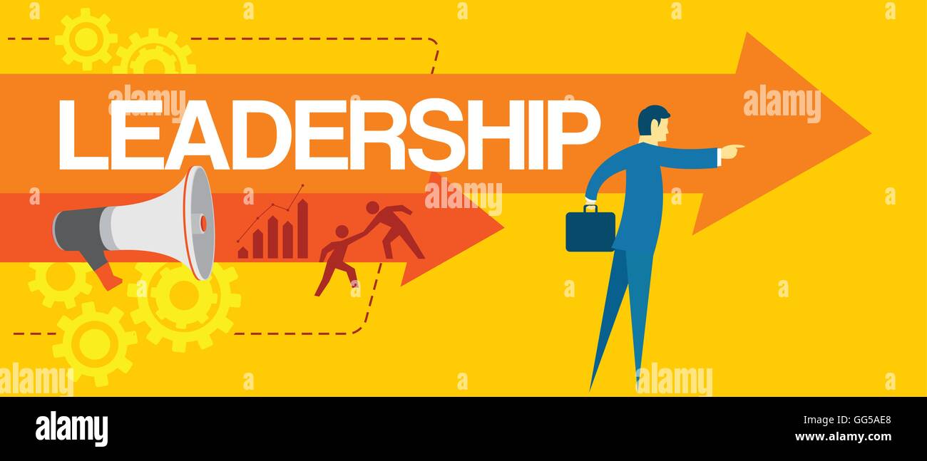 Chef de file dans l'équipe du concept d'entreprise Illustration de Vecteur