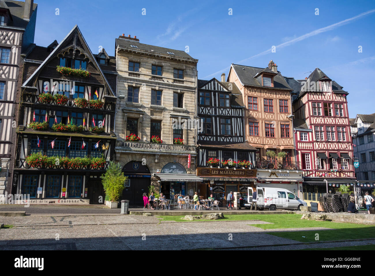 Place du Vieux Marché (place du vieux marché), Rouen, Normandie, France Banque D'Images