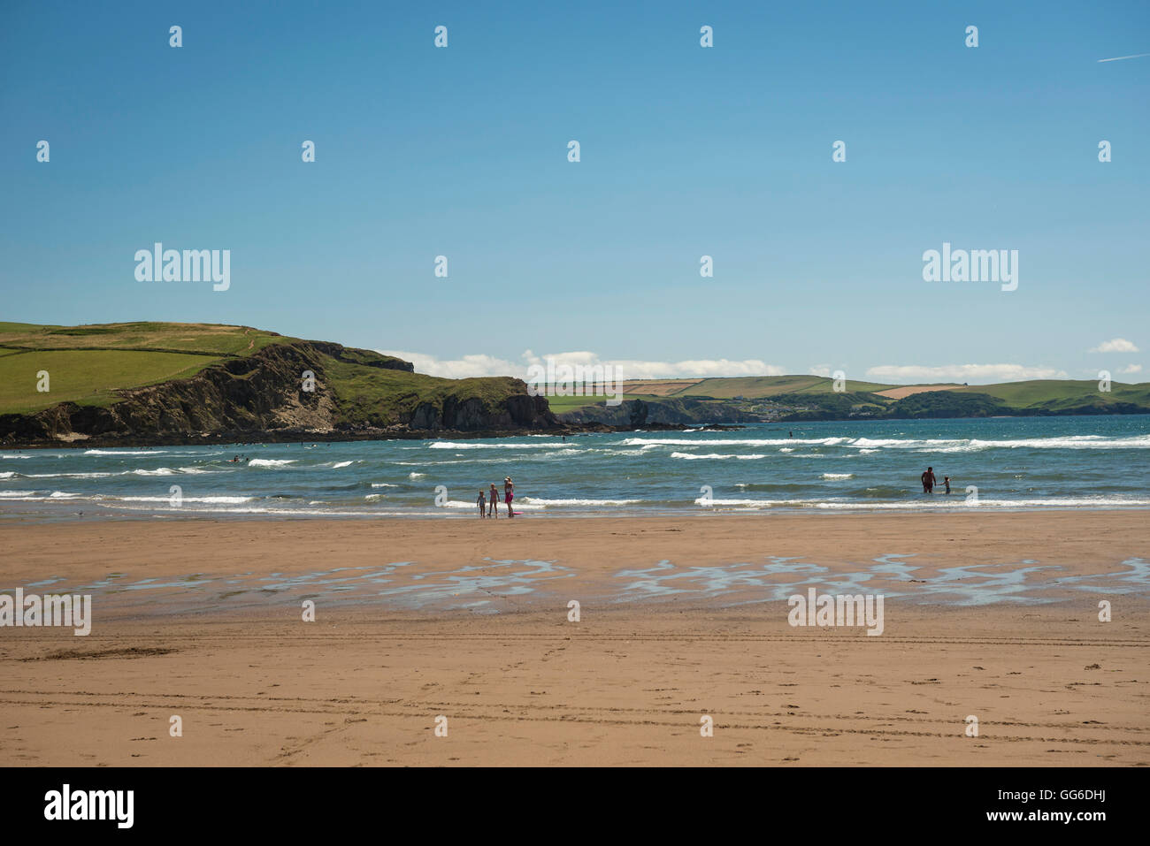 La plage à Bigbury-on-Sea dans la région de South Hams, Devon, UK Banque D'Images