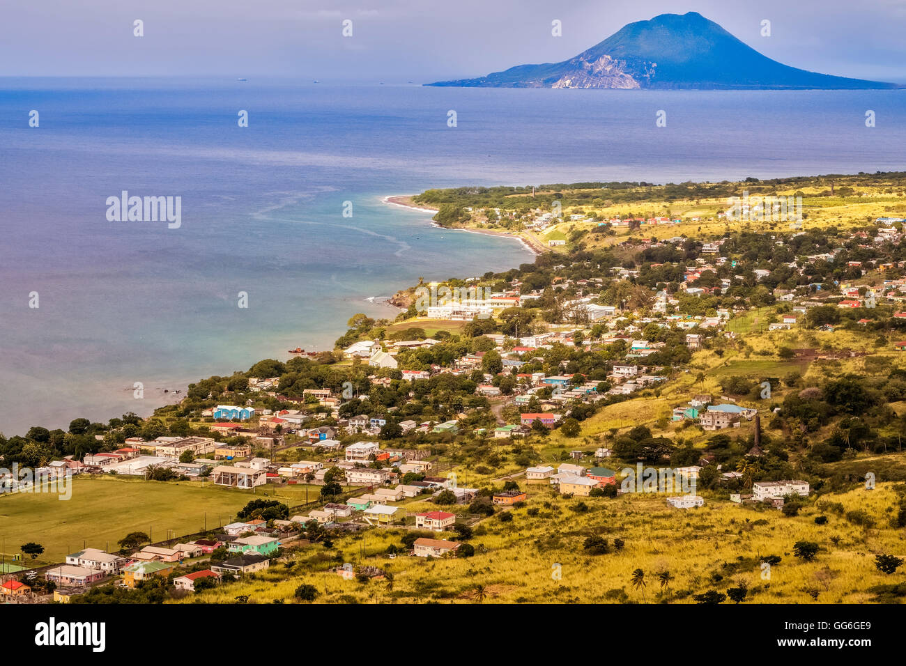 Vue depuis la forteresse de Brimstone Hill Saint-kitts Antilles Banque D'Images