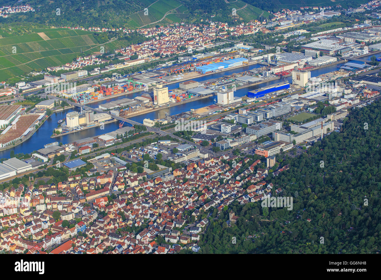 Hafen Stuttgart Untertürkheim Banque D'Images