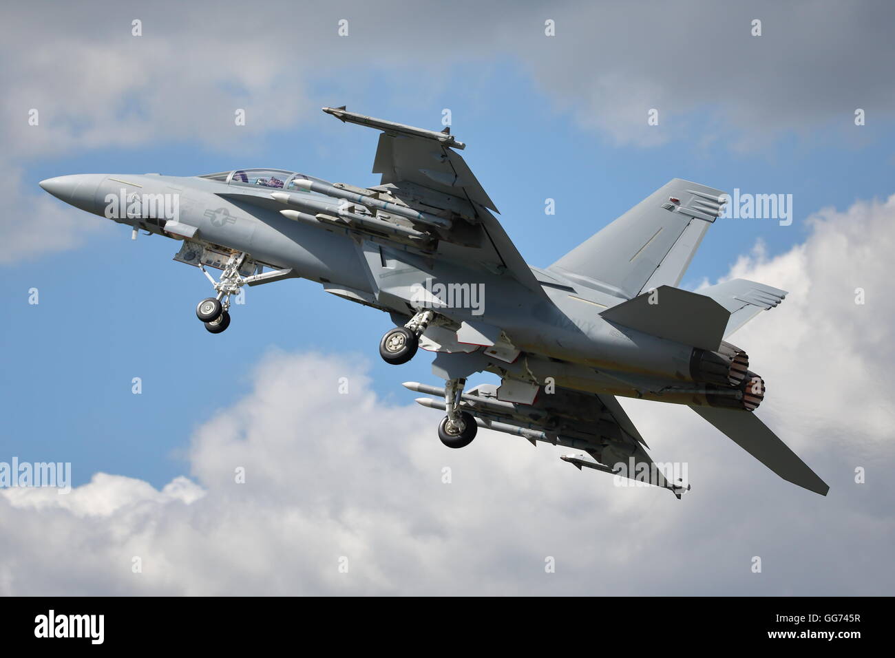 Boeing F/A-18 E/F Super Hornet à Farnborough International Air Show 2016 Banque D'Images