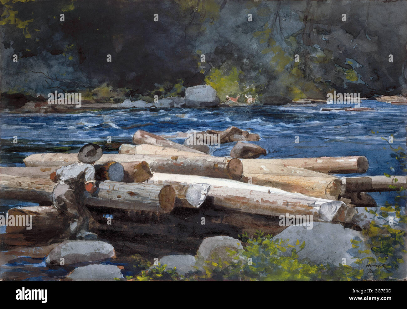 Hudson River par Winslow Homer Banque D'Images