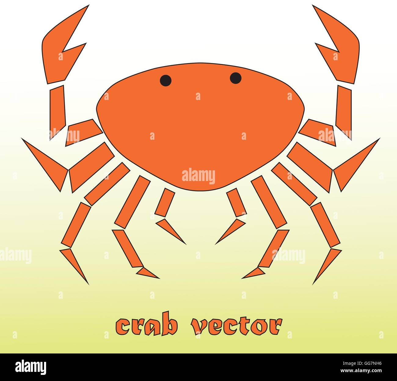 Un crabe orange sur fond orange avec texte Illustration de Vecteur