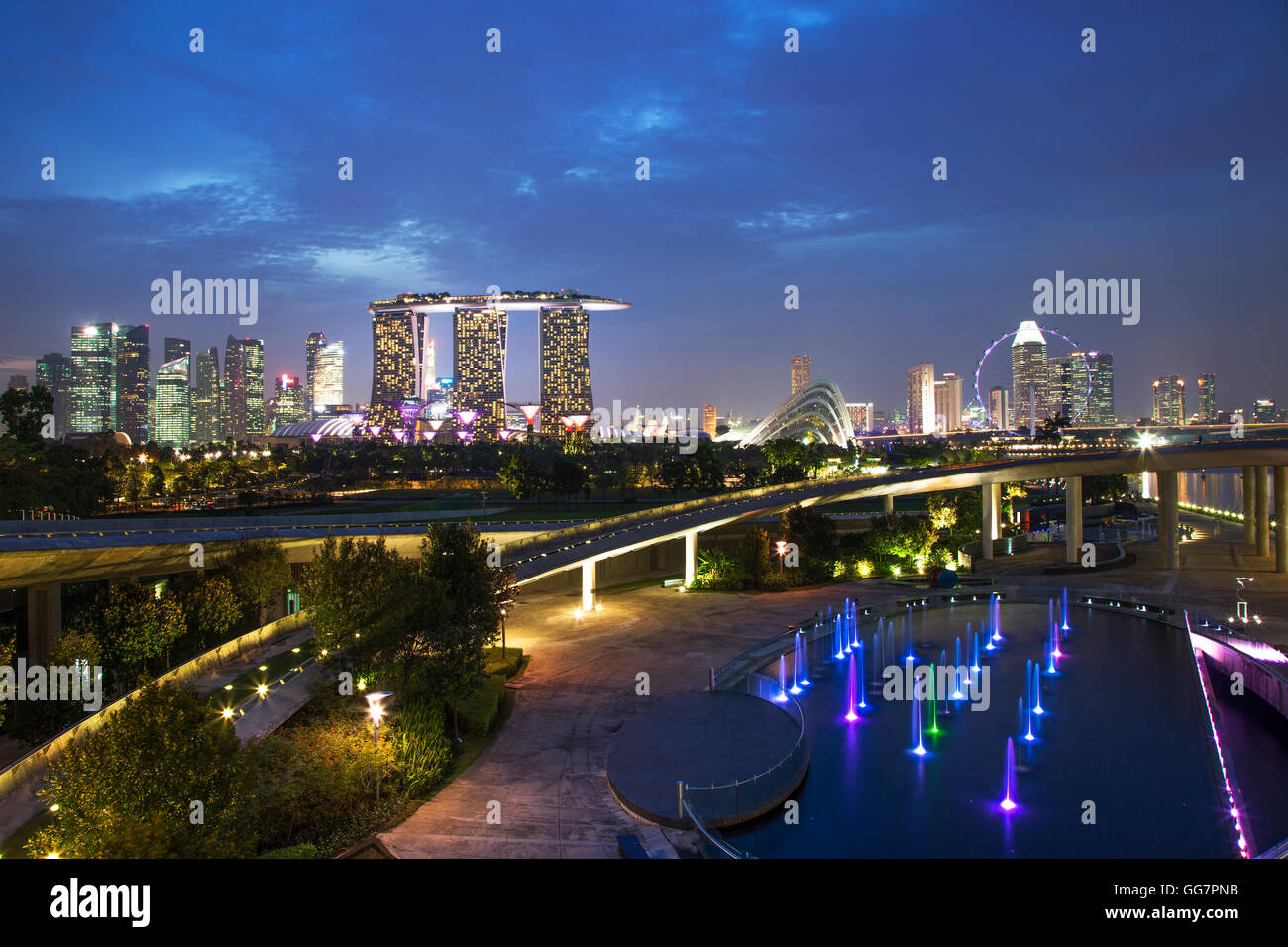 Belle vue sur la ville Singapour Banque D'Images