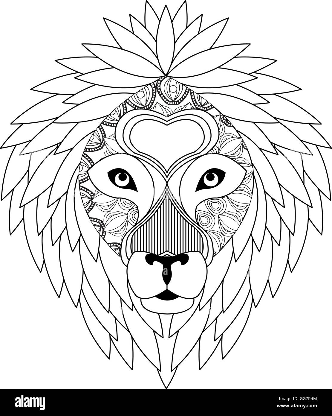 Icône lion tribal Illustration de Vecteur