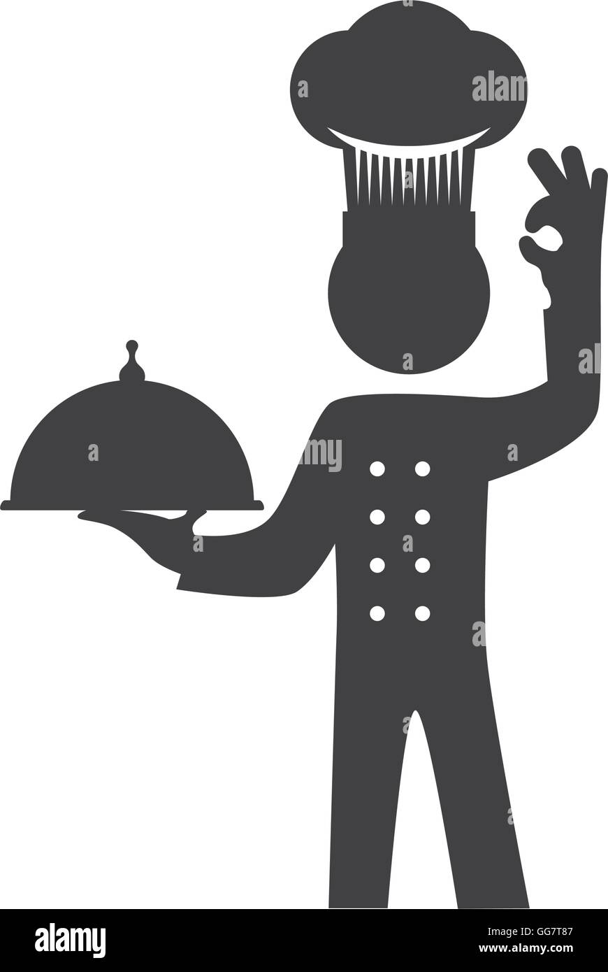 Chefs hat chef silhouette pictogramme icône. Graphique vectoriel Image ...