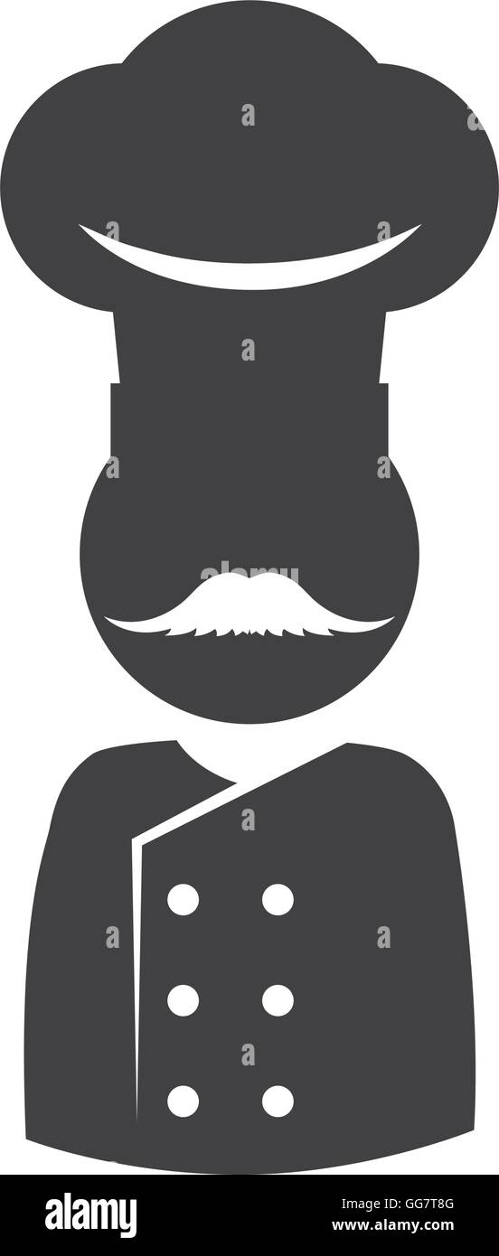 Chefs hat chef silhouette pictogramme icône. Graphique vectoriel Image ...