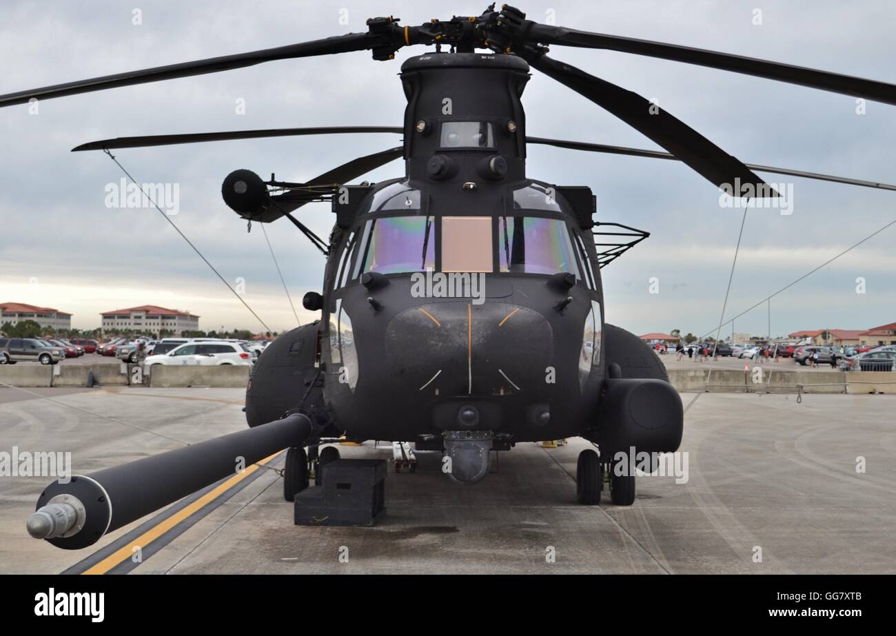 Forces spéciales Un hélicoptère CH-47 Chinook de l'armée des forces spéciales 160e unité SOAR, également connu sous le nom de l'Nightstalkers. Banque D'Images