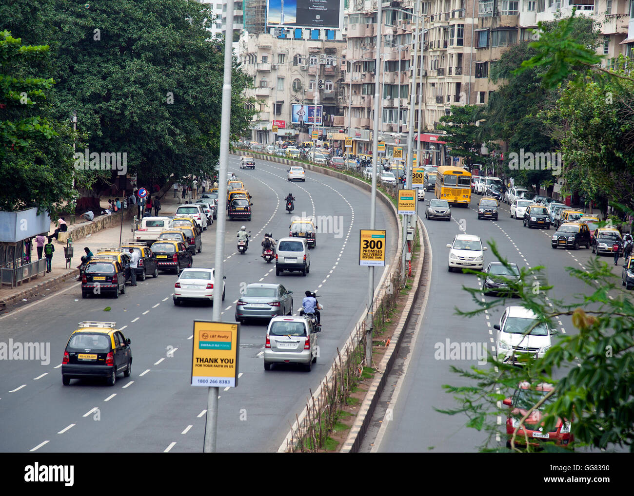 L'image du trafic à Giragaum chowpatty, Mumbai, Inde Banque D'Images