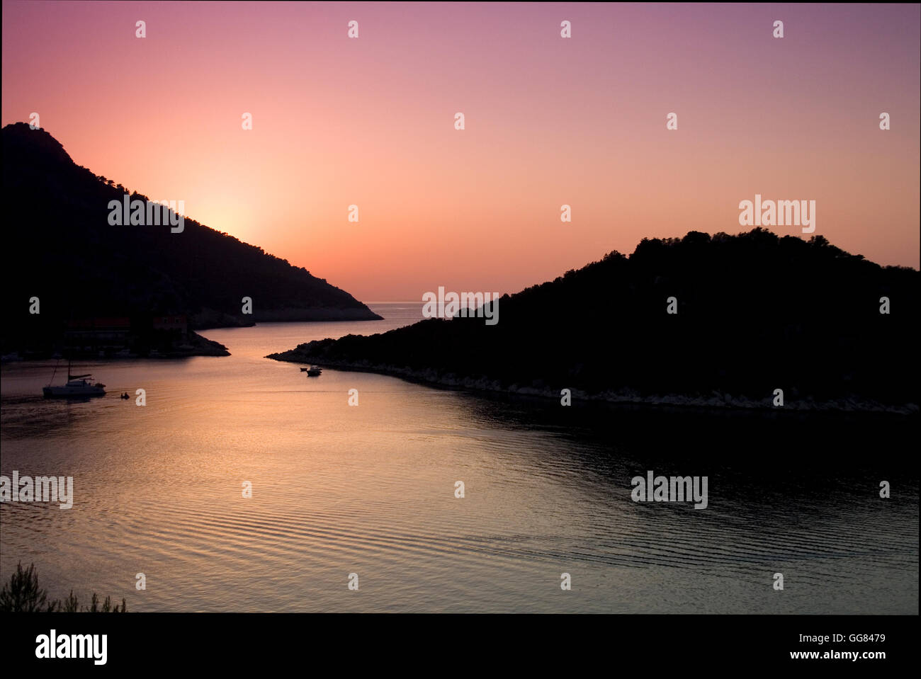 Paysage magnifique sur la mer, prises en Croatie, sur l'île de Lastovo Zaklopatica, Banque D'Images