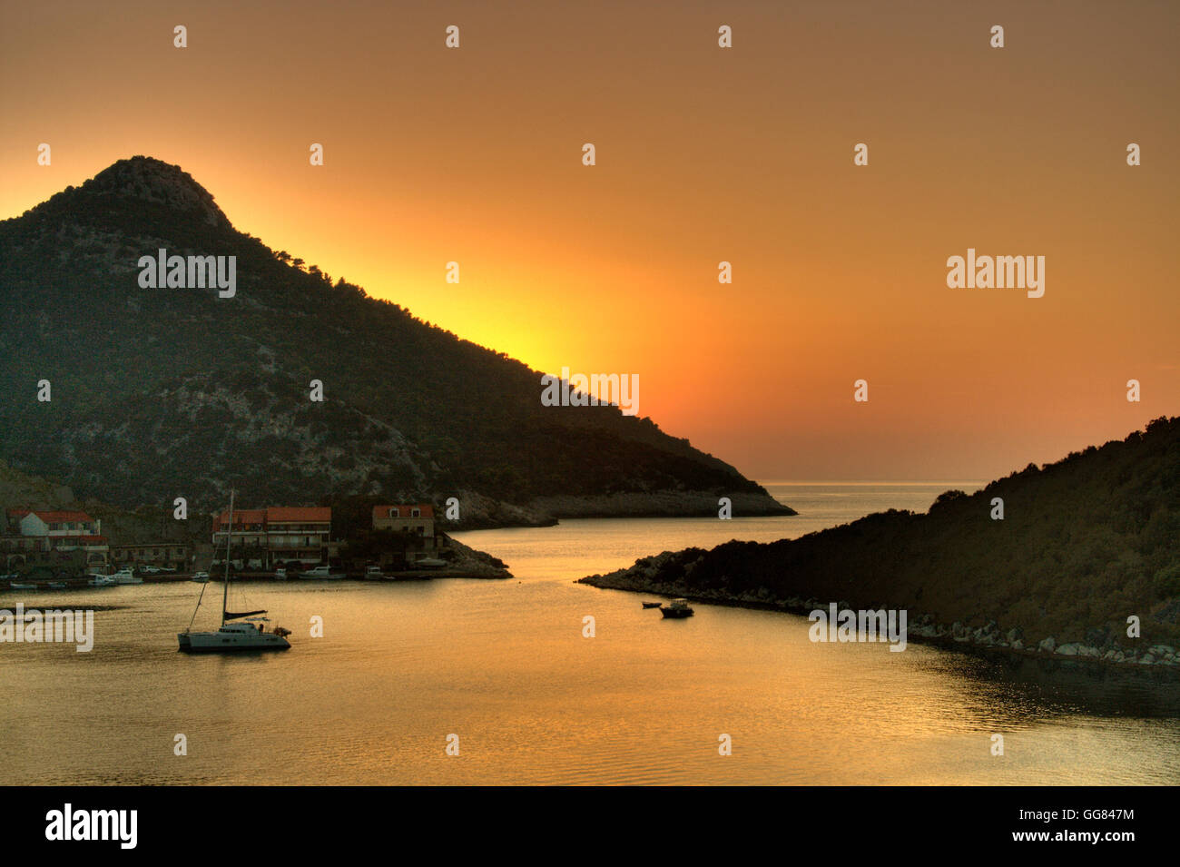 Paysage magnifique sur la mer, prises en Croatie, sur l'île de Lastovo Zaklopatica, Banque D'Images
