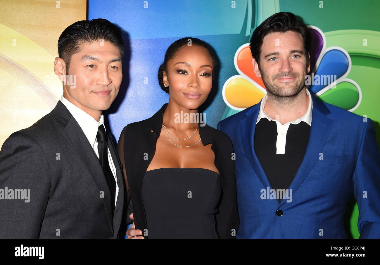 Beverly Hills, Californie. 2 Août, 2016. Los Angeles, CA - 02 août : (L-R) Acteurs Brian Tee, Yaya DaCosta et Colin Donnell assister à la NBCUniversal Press Tour à l'hôtel Beverly Hilton le 2 août 2016 à Beverly Hills, Californie. | Verwendung weltweit © dpa/Alamy Live News Banque D'Images