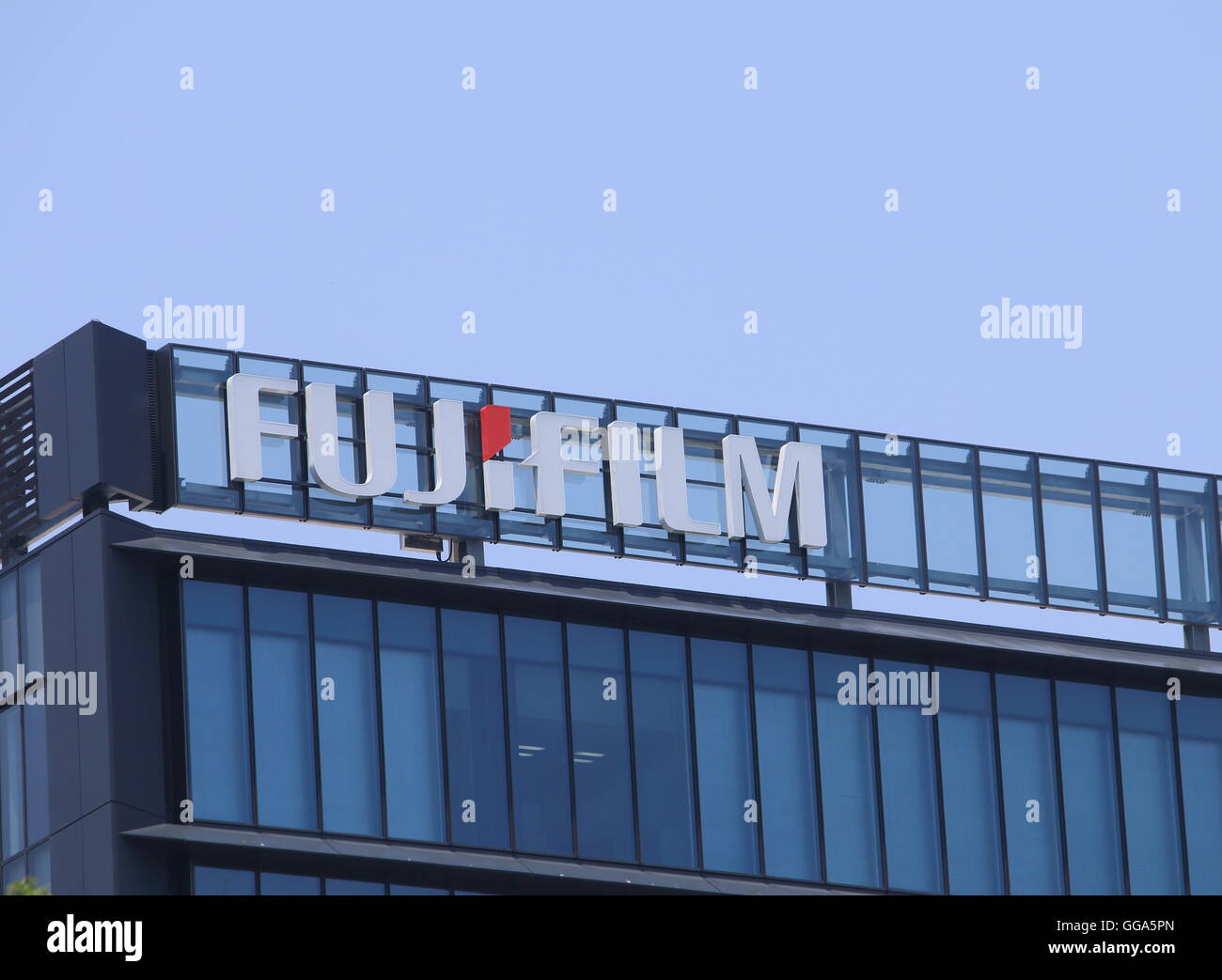 Logo de la société Fujifilm une photographie et imagerie multinationale japonaise basée à Tokyo. Banque D'Images