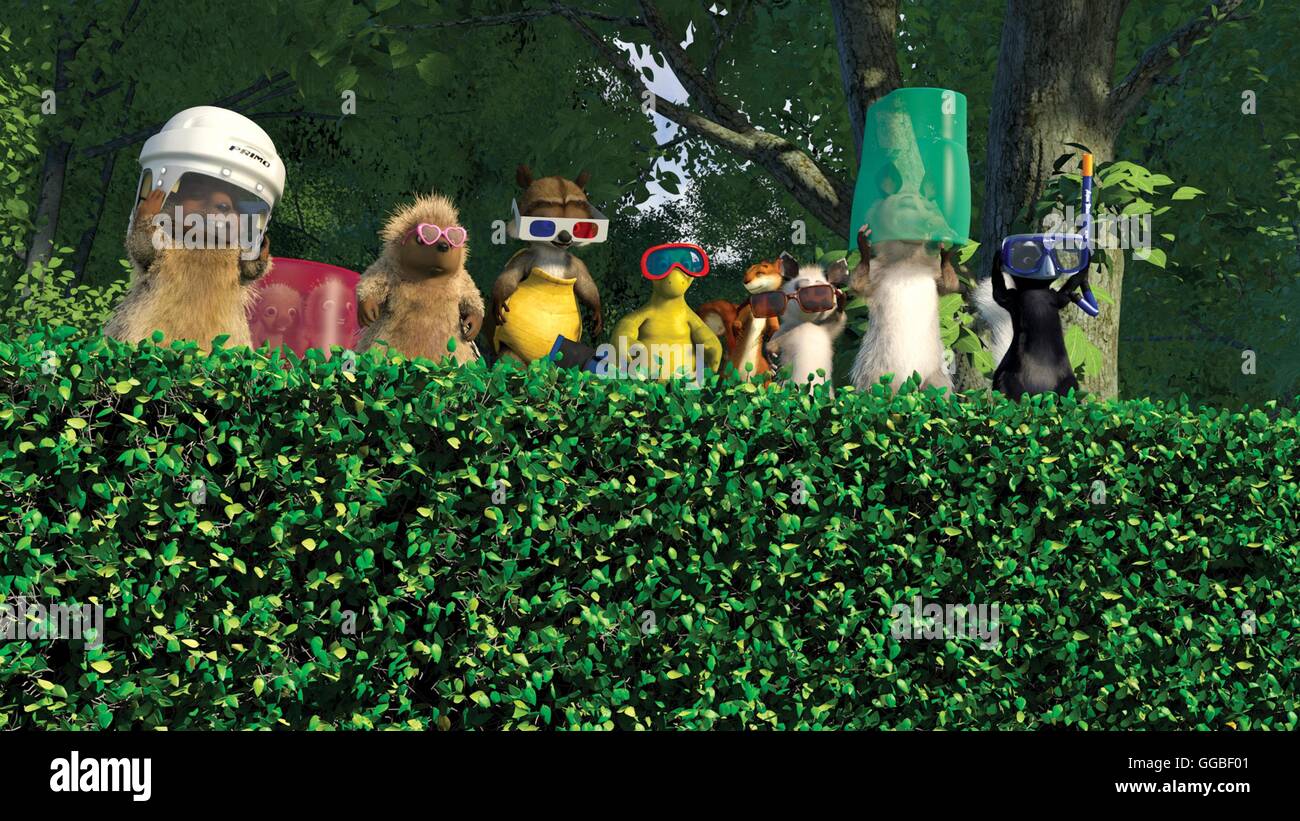 AB durch die HECKE / Over the Hedge USA 2006 / Tim Johnson, Kary KirACKtrick Lou, Penny, RJ, Verne, Hammy, Heather, Ozzie et Stella Regie : Tim Johnson, Kary Kirkpatrick aka. Par-dessus la haie Banque D'Images
