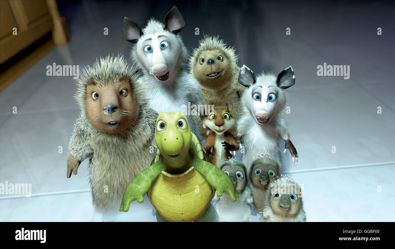AB durch die HECKE / Over the Hedge USA 2006 / Tim Johnson, Kary KirACKtrick Lou, Verne, Ozzie, Penny, Hammy, Heather et la Harde de triplés venez découvrir les trésors de la cuisine de banlieue. Regie : Tim Johnson, Kary Kirkpatrick aka. Par-dessus la haie Banque D'Images