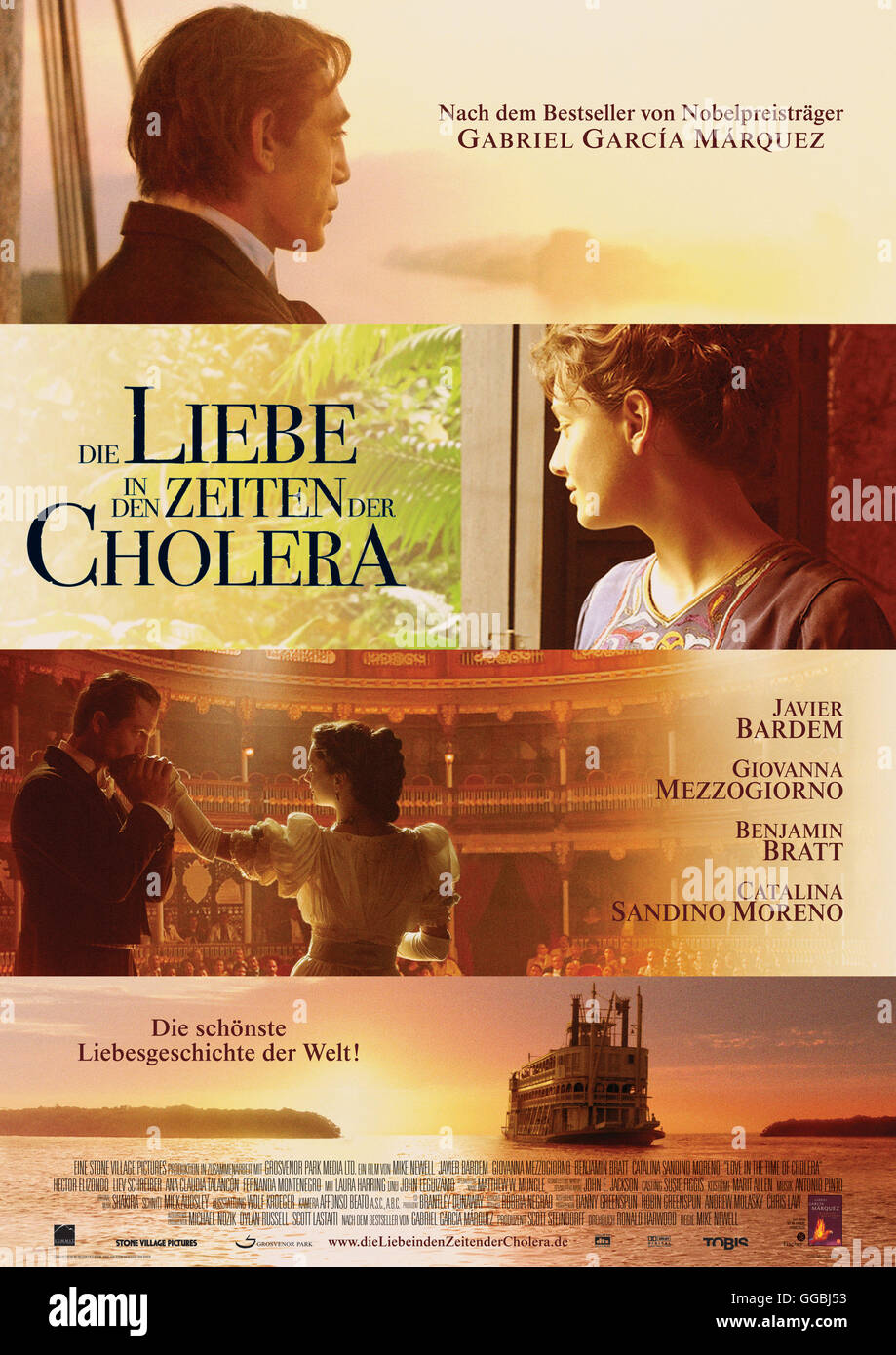 Liebe in den Zeiten der le choléra / Filmplakat Regie : Mike Newell aka. L'amour au temps du choléra Banque D'Images